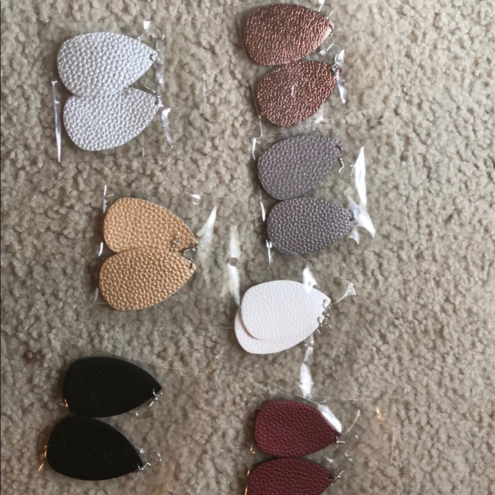 Faux leather light weight earrings